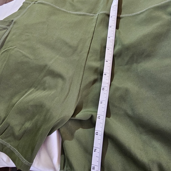 2 Pairs Olive Green Women's Athletic Shorts - Picture 11 of 11